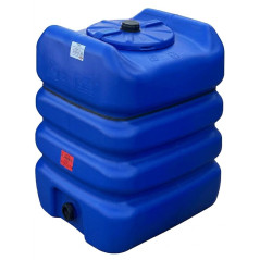 Réservoir d'eau potable carré Schütz de 500 litres, 88 x 78 x 100 cm, recommandé pour une utilisation extérieure, bleu