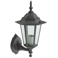 Black Upward-Styling Outdoor Wall Light 60W | Cast Aluminum | IP44 | E27 Socket