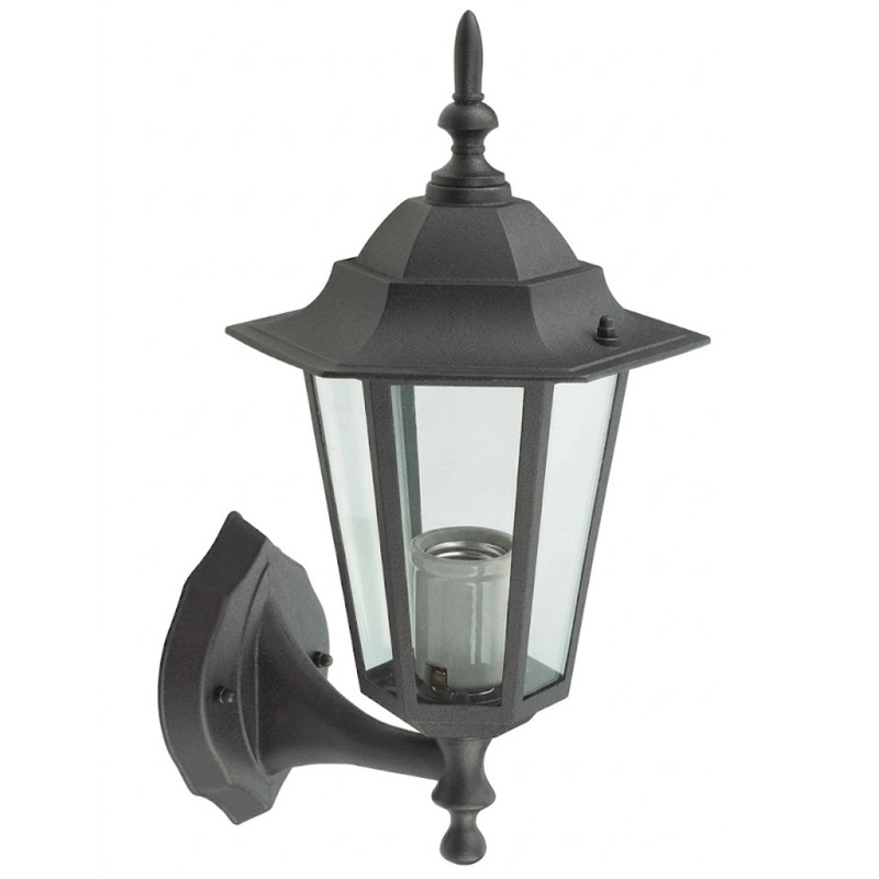 Aplique de Pared Exterior Negro Ascendente 60W | Aluminio Fundido | IP44 | Casquillo E27