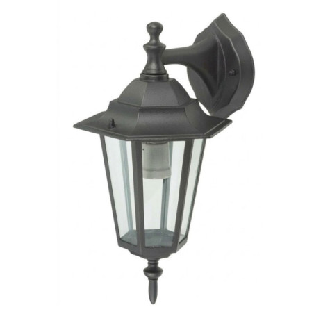 Black Downward-Sloping Outdoor Wall Light 60W | Cast Aluminum | IP44 | E27 Socket