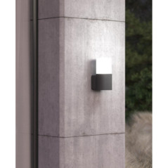 Aplique de Pared Exterior Negro 28W | Aluminio | Difusor de Policarbonato | IP54 | Casquillo E27