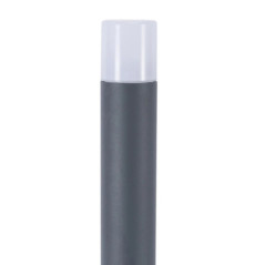 Schwarzer Poller für den Außenbereich, 80 cm, 28 W | Aluminium | Polycarbonat-Diffusor | Schutzart IP54 | E27-Fassung