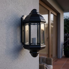 Epoque Black 60W Outdoor Wall Light | Die-cast Aluminum | IP23 | E27 Socket