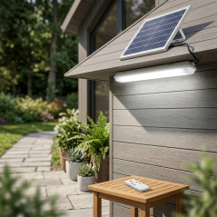 Lampe solaire LED 36 W | Blanc froid | Panneau solaire avec télécommande | Minuterie | IP65
