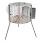 Cage cylindrique pour lapins males, Cage pour animaux en métal avec pieds 69x44 cm