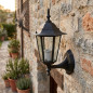 Aplique de Pared Exterior Negro Ascendente 60W | Aluminio Fundido | IP44 | Casquillo E27