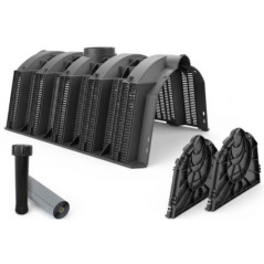 Ensemble de 4 tunnels de filtration de 300 L | Tunnels de drainage pour fosses septiques et stations d'épuration | Couvercles et