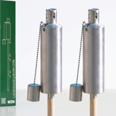 Confezione da 2 eleganti torce da giardino in acciaio inox da 115 cm | Lampade a olio per esterni | Illuminazione decorativa