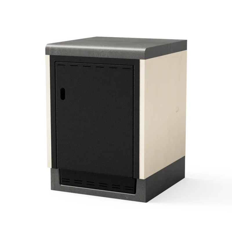 Kitaway Modulo di supporto per barbecue da incasso 61×63×85 cm | Base bianca/grigia per barbecue da giardino