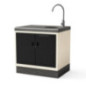 Évier encastrable Kitaway pour barbecue, blanc/gris, 84 x 63 x 85 cm | Base pour barbecue de jardin avec robinet Évier encastrable Kitaway pour barbecue, blanc/gris, 84 x 63 x 85 cm | Base pour barbecue de jardin avec robinet