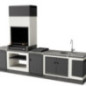 Tapas para Placas de Cocina Electrica para Barbacoa de Obra Kitaway 57×37×5,5 cm | Tapa de Acero Negro para Barbacoa