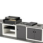 Kitaway Electric Cooktop Lid for Built-in Barbecue 57×37×5.5 cm | Black Steel Barbecue Lid