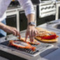 Kitaway 61×63×85 cm Elektrisches Kochfeld-Trägermodul für Einbaugrill | Weiß/Graue Basis für Grill