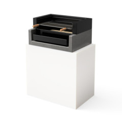 Drawer with Grill for Barbecue and Kitaway Modules 74×58×80 cm | Black Steel Drawer for Outdoor Kitchen and Barbecue
