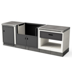 Kitaway Concrete and Steel Structure for Broilking Barbecue 243x63x85 cm | Modular Design Side Modules