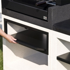 Kitaway Beton- und Stahlkonstruktion für Grillgeräte 243x63x85 cm | Modulares Design mit Seitenmodulen