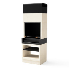 Barbecue da incasso Kitaway 84x63x237 cm con griglia 68,5x42 cm | Barbecue in cemento bianco e nero con cassetto