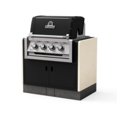 Barbacoa de Obra Broilking 98x63x119 cm | Barbacoa de Hormigón y Acero para Jardin | 4 Quemadores