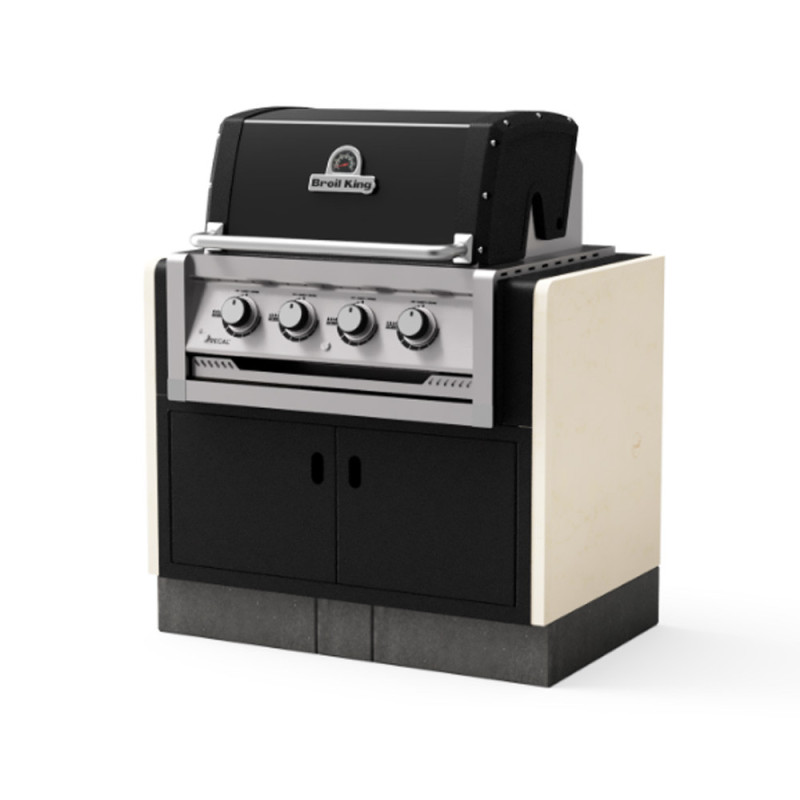 Barbecue encastrable Broilking 98 x 63 x 119 cm | Barbecue de jardin en béton et acier | 4 brûleurs Barbecue encastrable Broilking 98 x 63 x 119 cm | Barbecue de jardin en béton et acier | 4 brûleurs