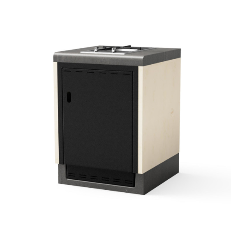 Kitaway 61×63×85 cm Einbau-Gaskochfeldmodul für Grills | Weiß/Grauer Sockel für Gartengrills Kitaway 61×63×85 cm Einbau-Gaskochfeldmodul für Grills | Weiß/Grauer Sockel für Gartengrills
