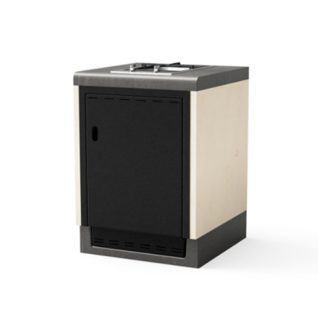 Kitaway 61×63×85 cm Einbau-Gaskochfeldmodul für Grills | Weiß/Grauer Sockel für Gartengrills