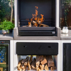 Cassetto con griglia per barbecue e moduli Kitaway 74×58×80 cm | Cassetto in acciaio inox per cucina da esterno e barbecue