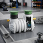 Separador de hidrocarbonetos de 2210 L e 10 L/s com decantador e filtro coalescente