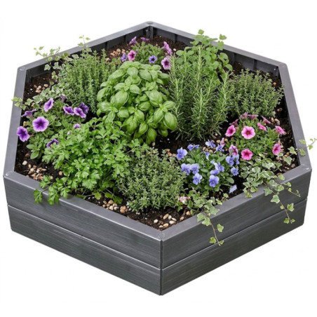 Fioriera in polipropilene 110x90x25 cm | Effetto legno | Fioriera per giardino e terrazzo