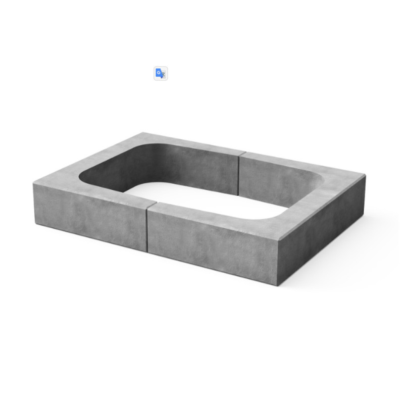 Kitaway Barbecue Skirting Board, Grey, 84 x 14 cm | Concrete Baseboard for Built-in Barbecues | Kitchen Accessory