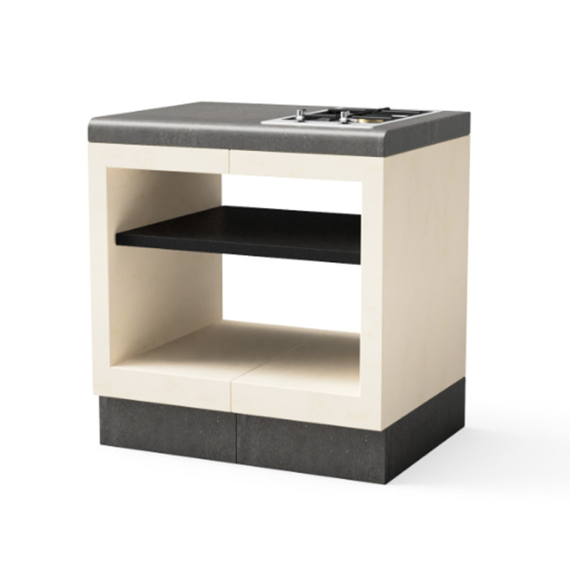 Kitaway - Modulo piano cottura a gas da incasso 84×63×85 cm per barbecue | Base bianca/grigia per barbecue da giardino