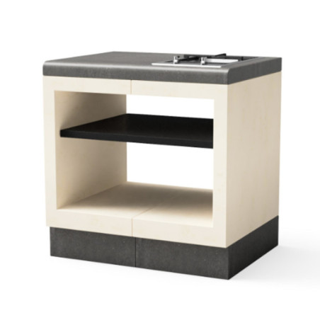 Kitaway - Modulo piano cottura a gas da incasso 84×63×85 cm per barbecue | Base bianca/grigia per barbecue da giardino