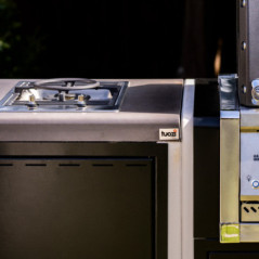 Kitaway - Modulo piano cottura a gas da incasso 84×63×85 cm per barbecue | Base bianca/grigia per barbecue da giardino