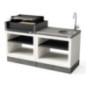 Built-in Barbecue + Sink Module Kitaway 168x63x115 cm | Concrete Barbecue for Outdoor Garden