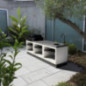 Pack Barbacoa de Obra + Modulo de Fregadero + Bancada Kitaway 255x63x115 cm | Barbacoa de Hormigón para Jardín Exterior