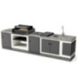 Built-in Barbecue Pack + Sink, Waste Bin and Gas Hob Modules Kitaway 332x63x115 cm | Concrete Barbecue Built-in Barbecue Pack + Sink, Waste Bin and Gas Hob Modules Kitaway 332x63x115 cm | Concrete Barbecue