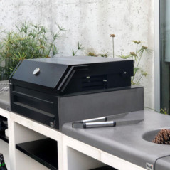 Barbacoa de Obra Kitaway Otte 84x63x115 cm con Grill 64x48,4 cm | Barbacoa de Hormigón Blanca/Gris