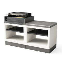 Modulo Grill + Bancada para Barbacoa de Obra Kitaway 168x63x112 cm | Base Blanca/Negra para Barbacoa de Jardín Exterior