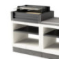 Kitaway Einbau-Grillmodul + Sitzbank 168x63x112 cm | Weiß/Schwarzes Gestell für den Gartengrill