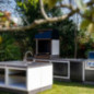 Kitaway Corner Module for Built-in Barbecue 63×63×85 cm | Black and White Base for Garden Barbecue Kitaway Corner Module for Built-in Barbecue 63×63×85 cm | Black and White Base for Garden Barbecue