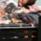 Einbaugrill- und Spülbeckenmodul Kitaway Otte 168x63x101 cm mit Grillrost 64x48,5 cm | Weiß/Schwarzer Betongrill