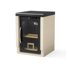 Módulo de bancada com refrigerador para churrasqueira Kitaway Construction 61×63×85 cm | Base texturizada branca/preta para chur