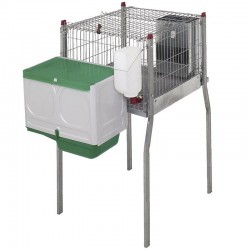 Rabbit cage with legs and nest