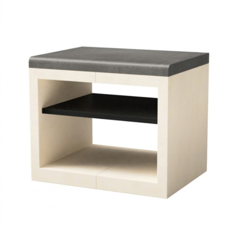 Module de banc de barbecue encastrable Kitaway 84×63×71 cm | Base blanche/grise pour barbecue de jardin extérieur