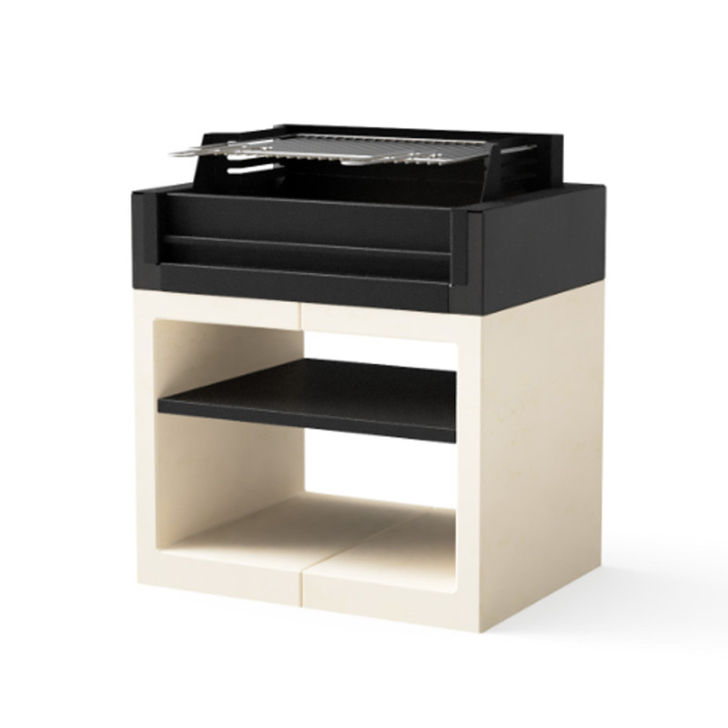 Module de barbecue encastrable Kitaway 84 x 63 x 101 cm | Base blanche/noire pour barbecue de jardin extérieur Module de barbecue encastrable Kitaway 84 x 63 x 101 cm | Base blanche/noire pour barbecue de jardin extérieur