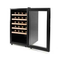 Vinoteca con Compresor para 41 Botellas Orbegozo | Enfriador de Botellas con Luz Interior LED | Estantes Cromados | Panel Tactil