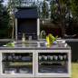 Module de barbecue encastrable Kitaway 84 x 63 x 101 cm | Base blanche/noire pour barbecue de jardin extérieur Module de barbecue encastrable Kitaway 84 x 63 x 101 cm | Base blanche/noire pour barbecue de jardin extérieur