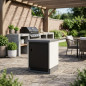 Kitaway Einbau-Grill-Stützmodul 61×63×85 cm | Weiß/Graue Basis für den Gartengrill