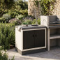Fregadero para Barbacoa de Obra Kitaway Blanco/Gris 84x63x85 cm | Base para Barbacoa de Jardín Exterior con Grifo