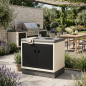 Kitaway Lavello per barbecue da incasso Bianco/Grigio 84x63x85 cm | Base per barbecue da giardino per esterni con rubinetto Kitaway Lavello per barbecue da incasso Bianco/Grigio 84x63x85 cm | Base per barbecue da giardino per esterni con rubinetto