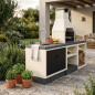 Kitaway Einbau-Grillspüle Weiß/Grau 84x63x85 cm | Grillunterschrank für den Außenbereich mit Wasserhahn